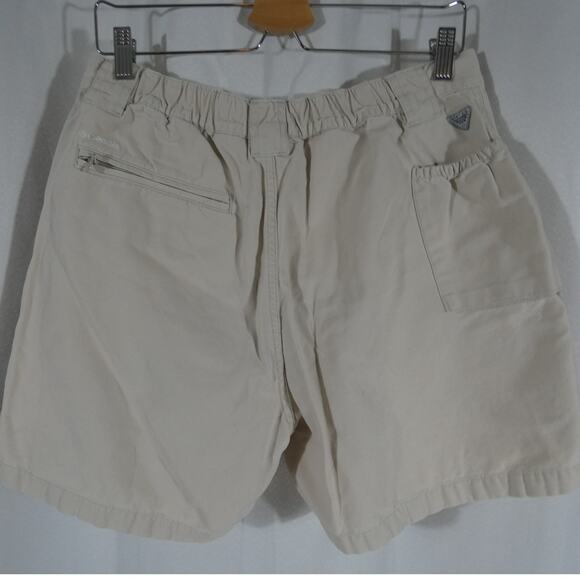 Columbia PFG Large Cargo Shorts Elastic Waist 6 Pockets Cream Hiking Fishing - Picture 3 of 7